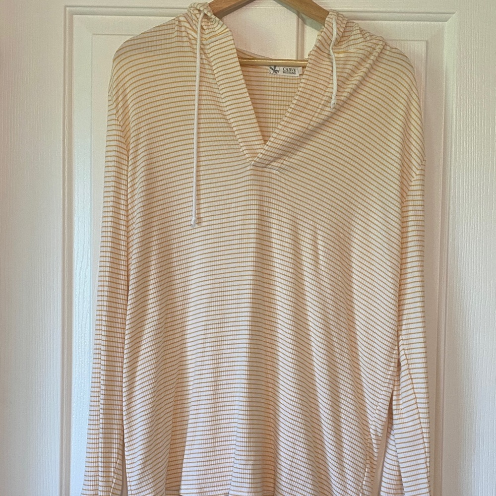 Carve Designs Cream and Yellow Striped Top